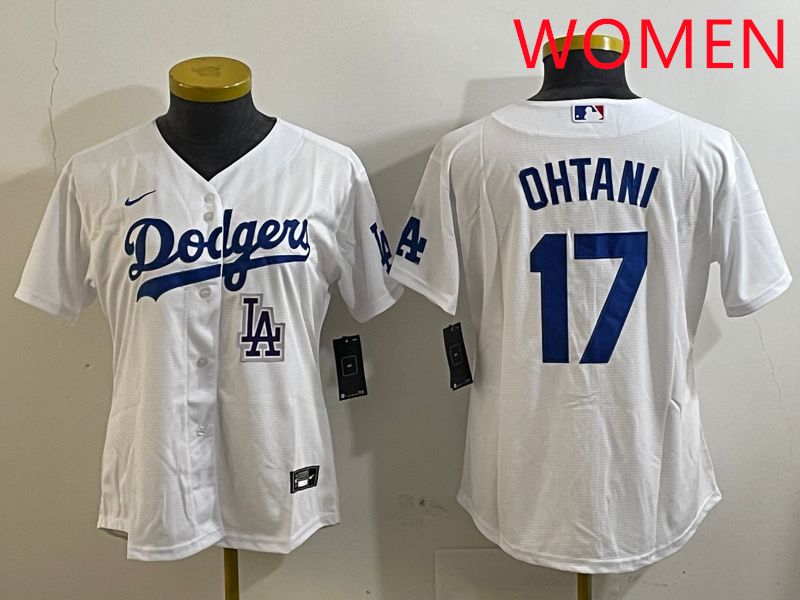 Women Los Angeles Dodgers #17 Ohtani White Game 2025 Nike MLB Jersey style 31810->women mlb jersey->Women Jersey